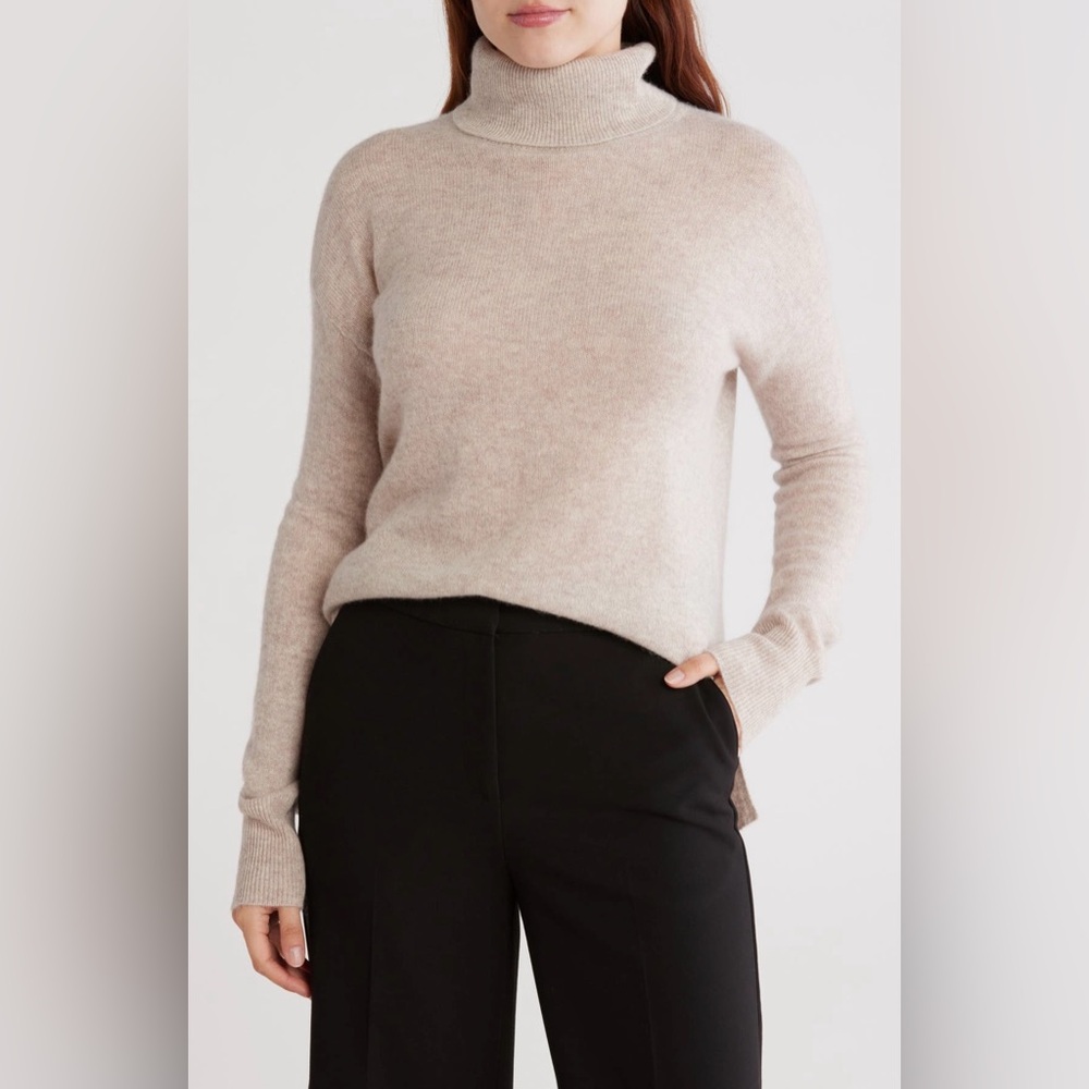 NWT Nordstrom Branded 100% Cashmere Turtleneck Sweater SZ XL original $169